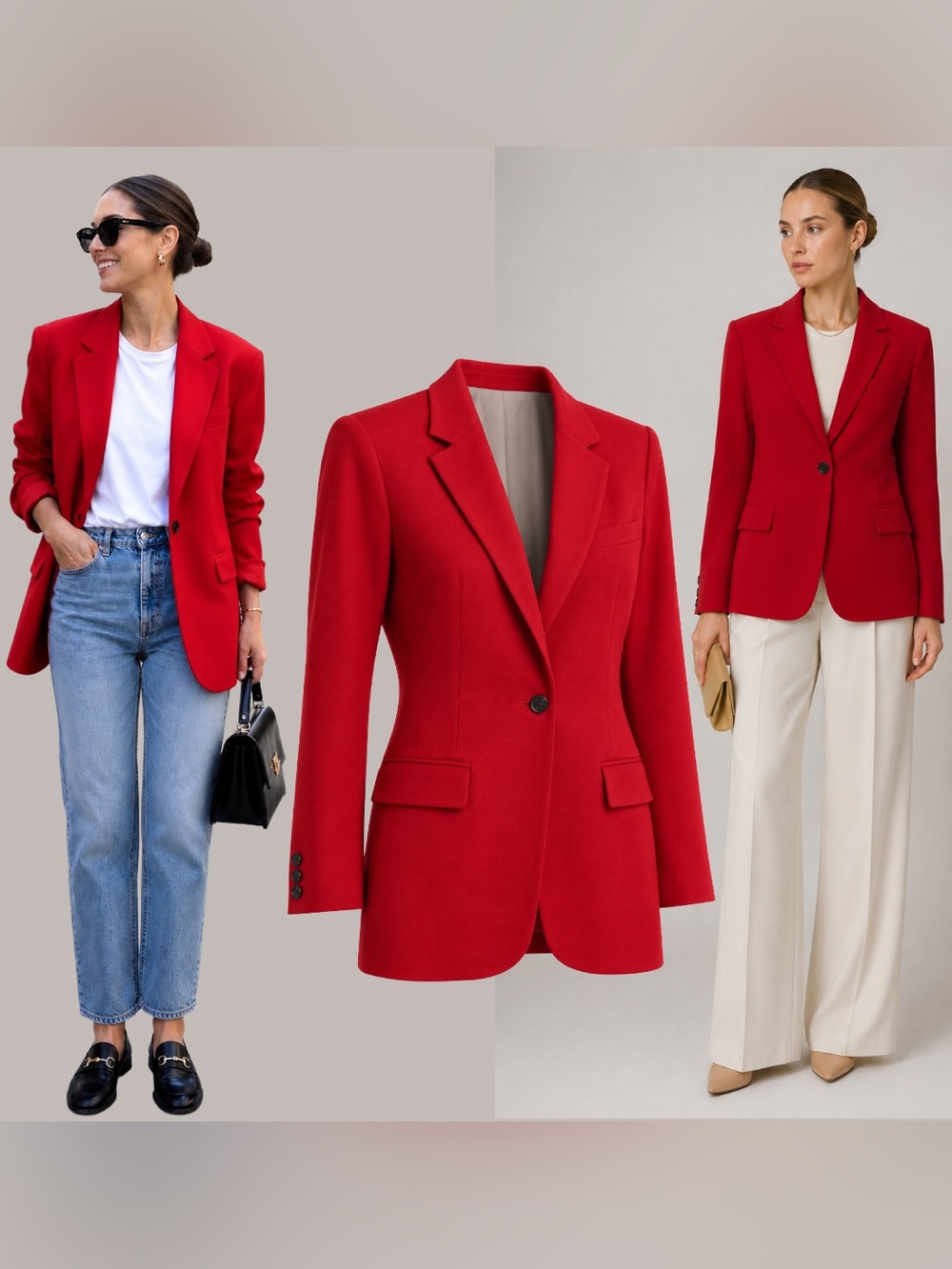 Theory Classic Single Breasted Red Blazer Size 8 Romantic Career Designer London